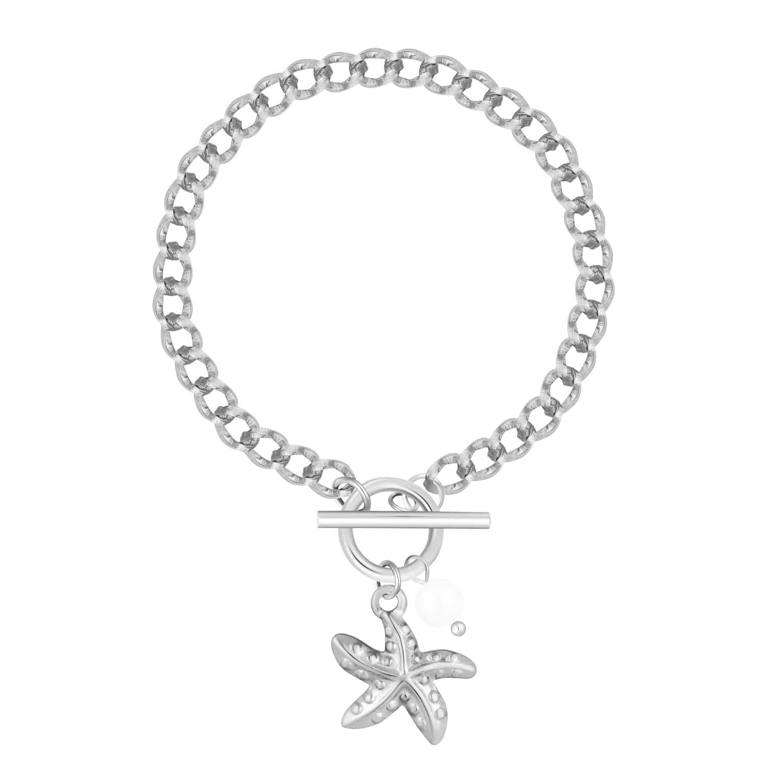 Bohomoon Stainless Steel Zuma Pearl TBar Bracelet