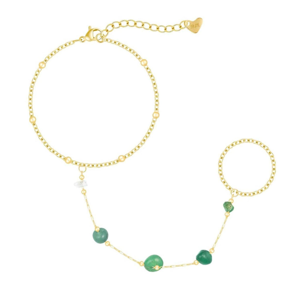 Bohomoon Stainless Steel Olive Hand Chain Bracelet