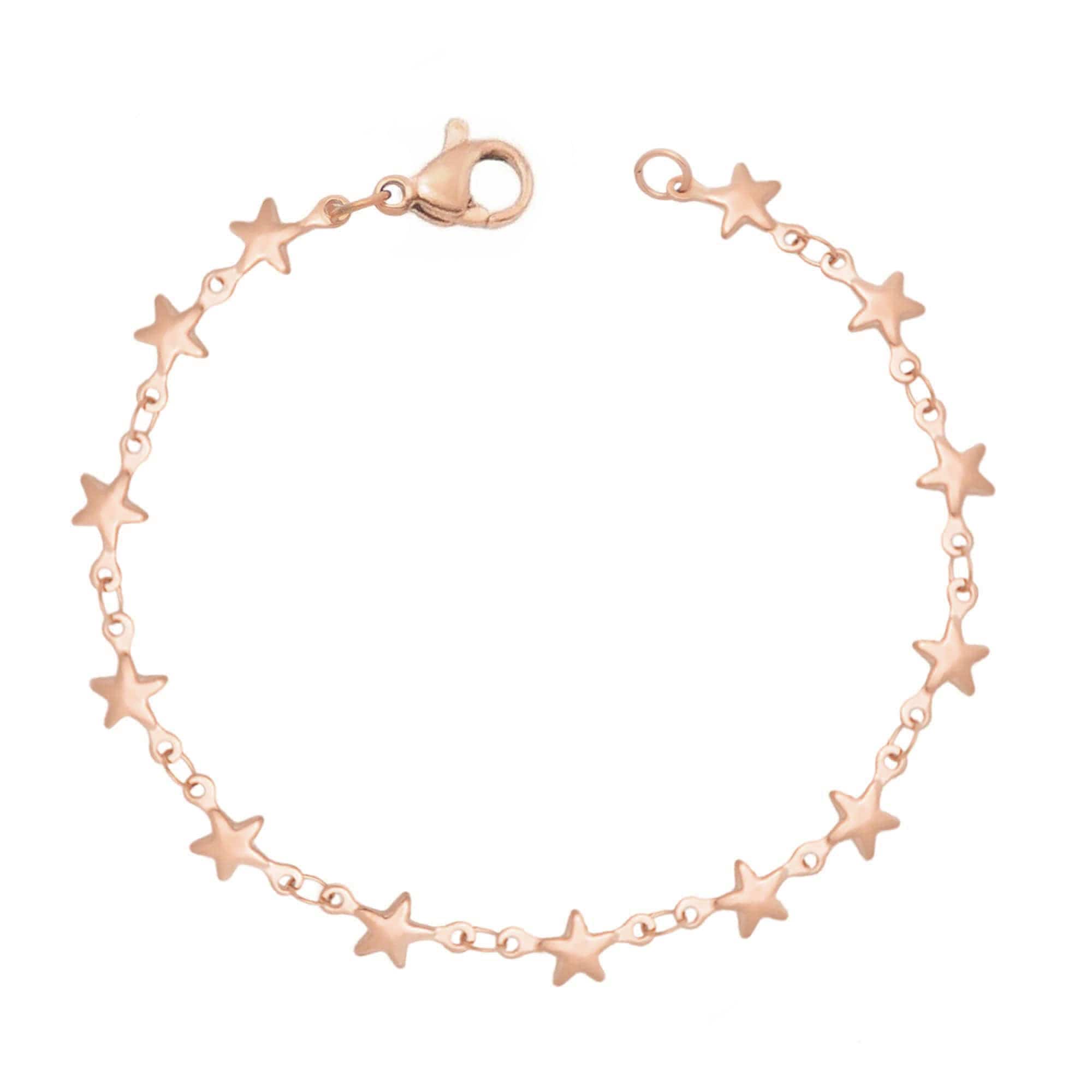 BohoMoon Stainless Steel Stars Bracelet Rose Gold / Small
