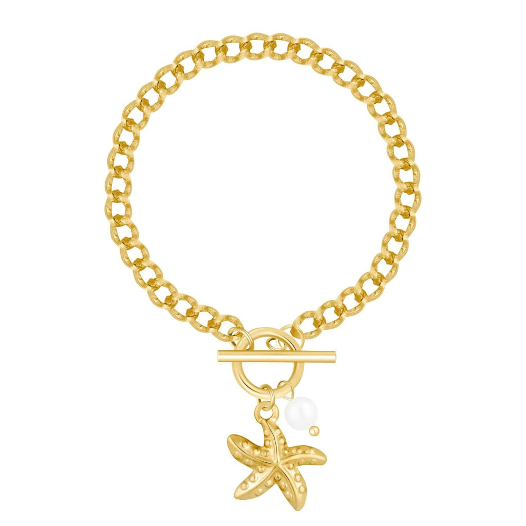 Bohomoon Stainless Steel Zuma Pearl TBar Bracelet